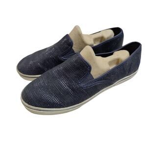 Lauren Ralph Lauren Womens Sz 10 Navy Janis Slip On Sneakers Woven Look Nautical